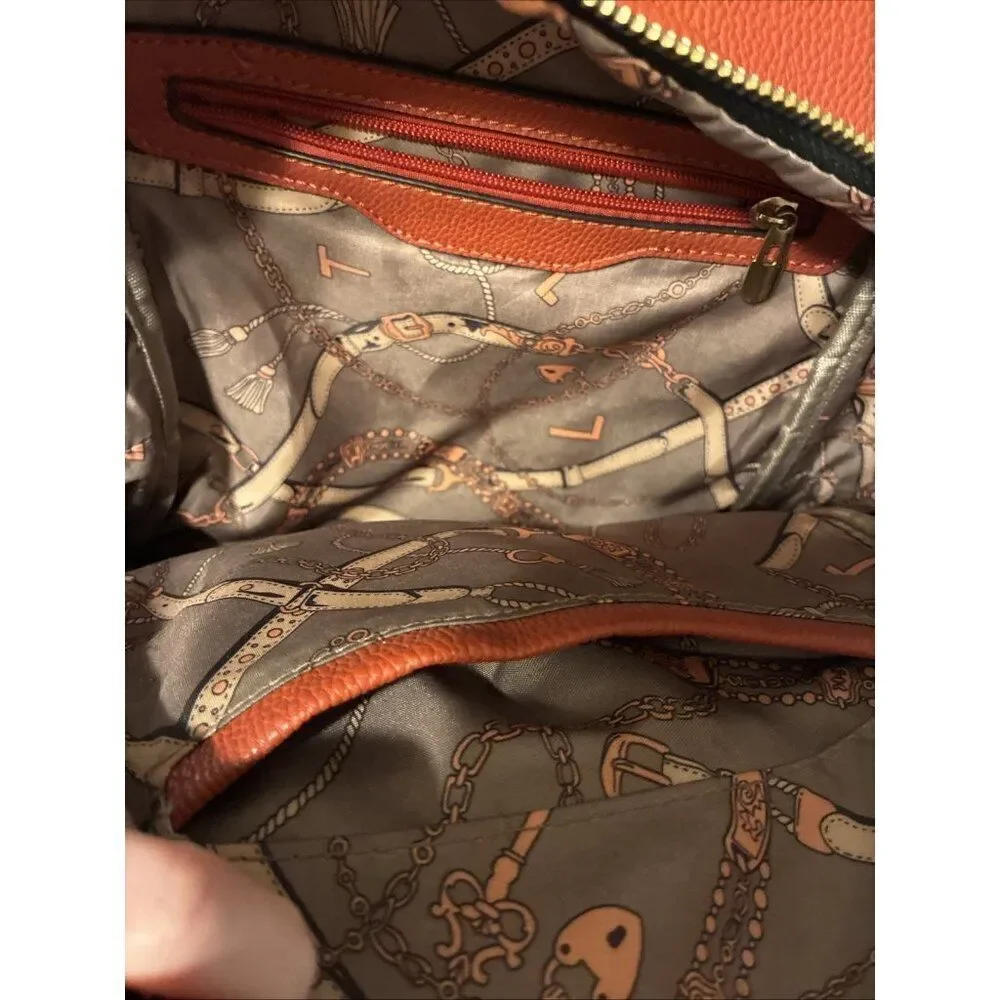 Russet Brown Red Medium Size Vegan Faux Leather Backpack
